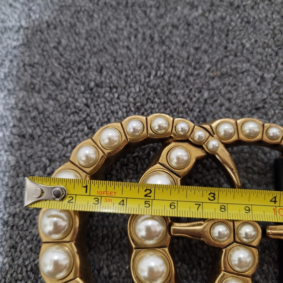 🌟Host pick🌟Authentic Gucci wide leather belt with Double G pearl - Picture 12 of 16